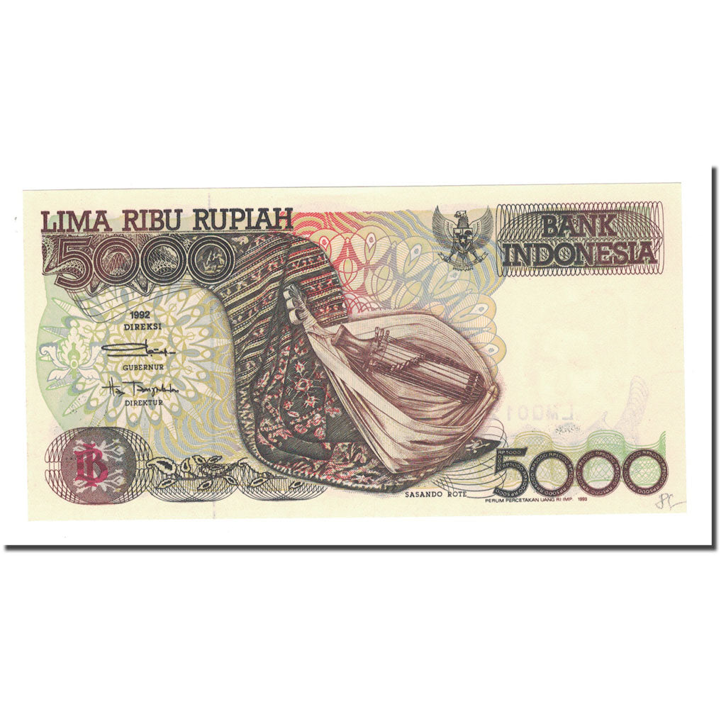 Banknote, Indonesia, 5000 Rupiah, 1992, KM:130a, UNC(65-70)