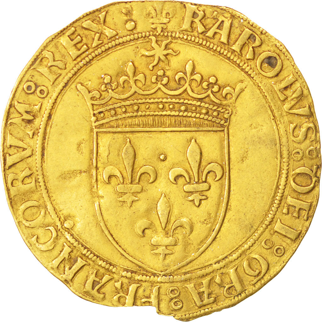 Charles VIII, Ecu d'Or au Soleil frappé à Paris, Duplessy 575A