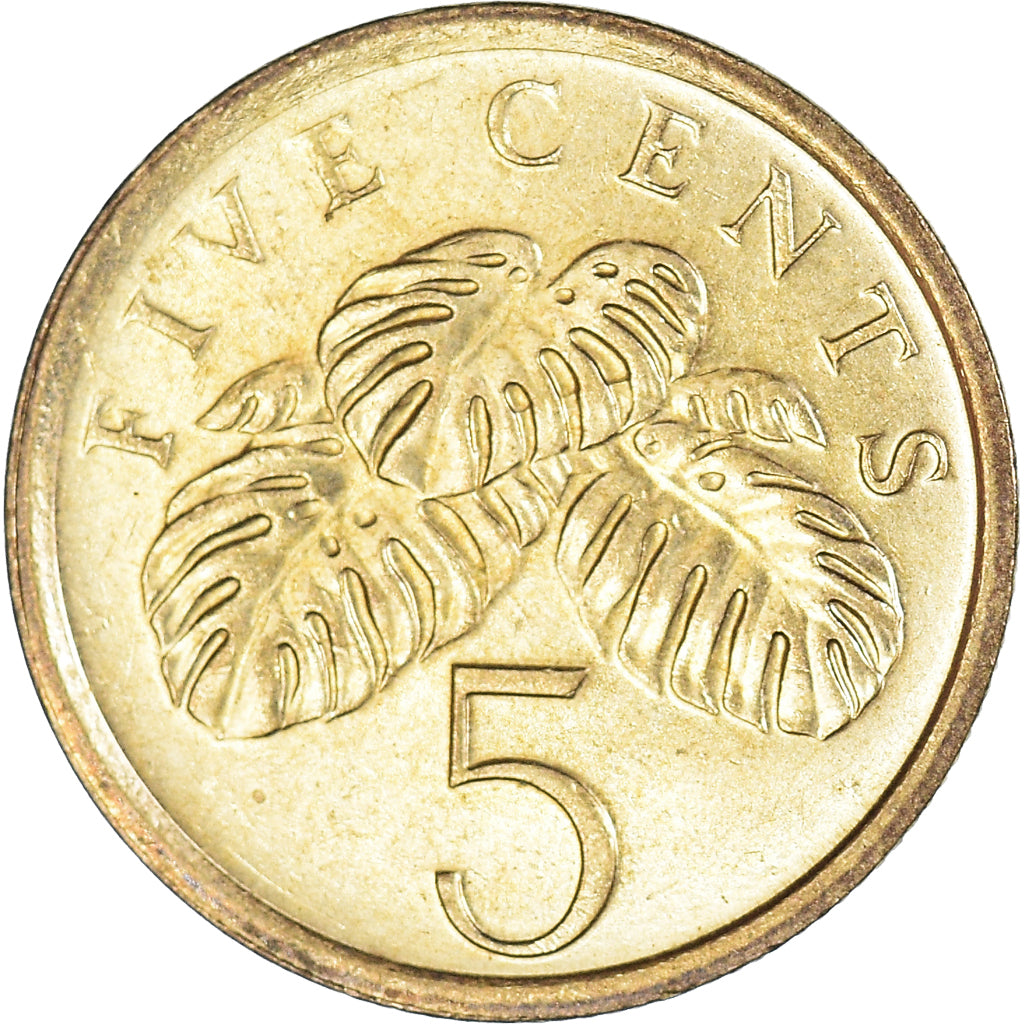 Moeda, Singapura, 5 Cents, 1986