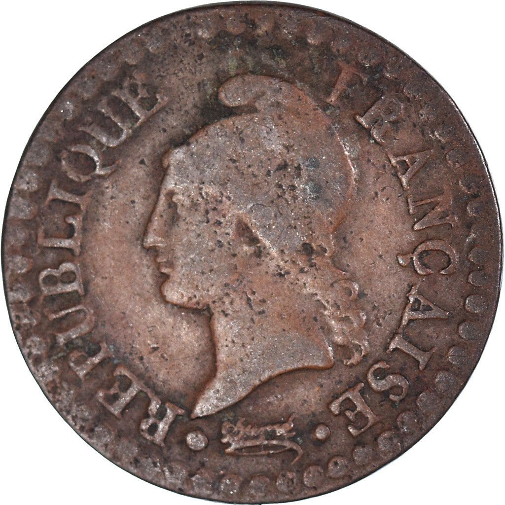 Moneta, Francja, Centime, AN 7