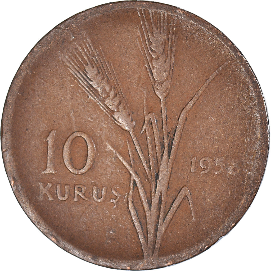 Moneta, Turchia, 10 Kurus, 1958