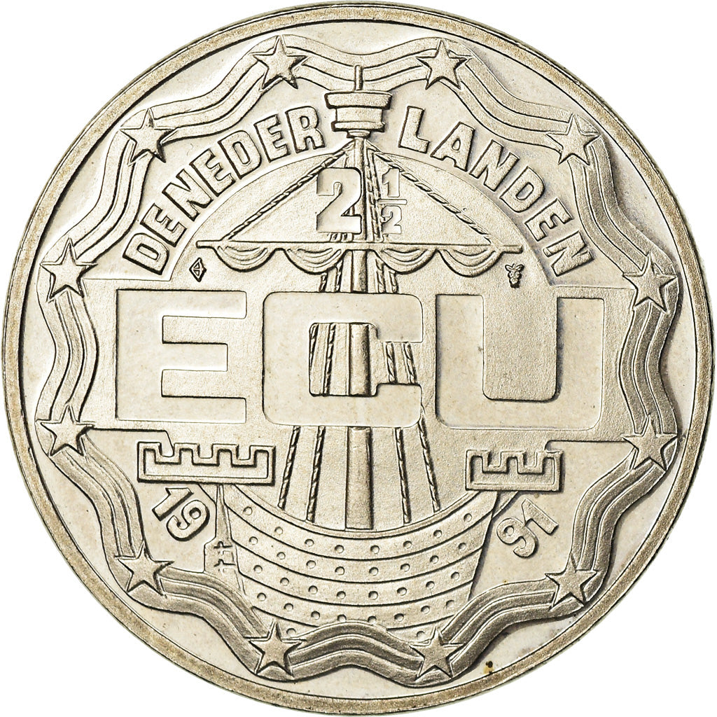 Netherlands, Medal, 2 1/2 Ecu Deneder Landen, Erasmus, Rotterdam, Politics