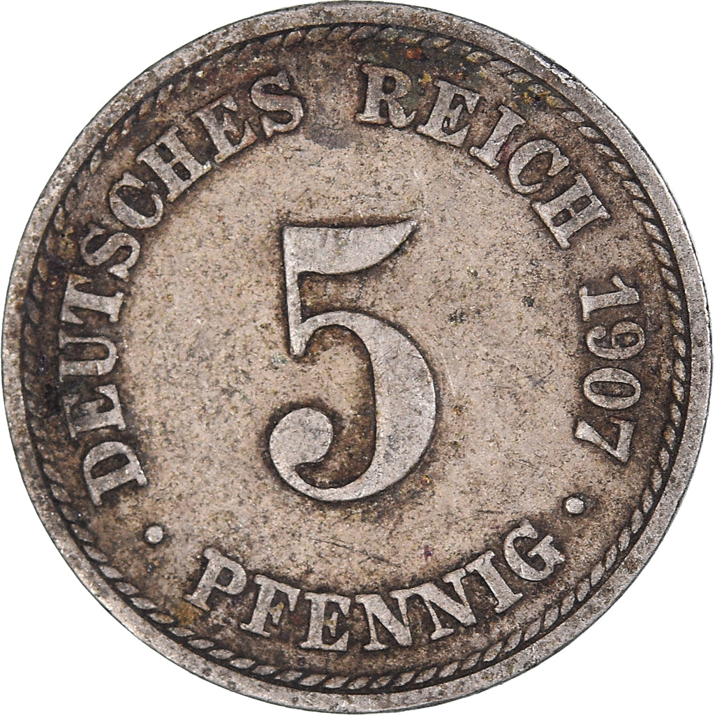 Coin, GERMANY - EMPIRE, 5 Pfennig, 1907