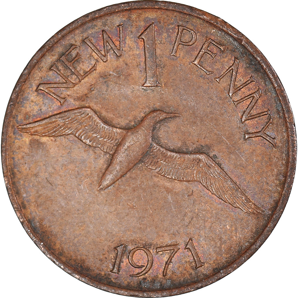 Münze, Guernsey, 1 New Penny, 1971