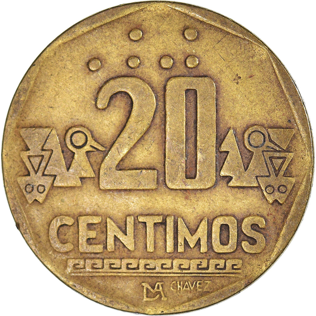 Moneta, Peru, 20 Centimos, 1991