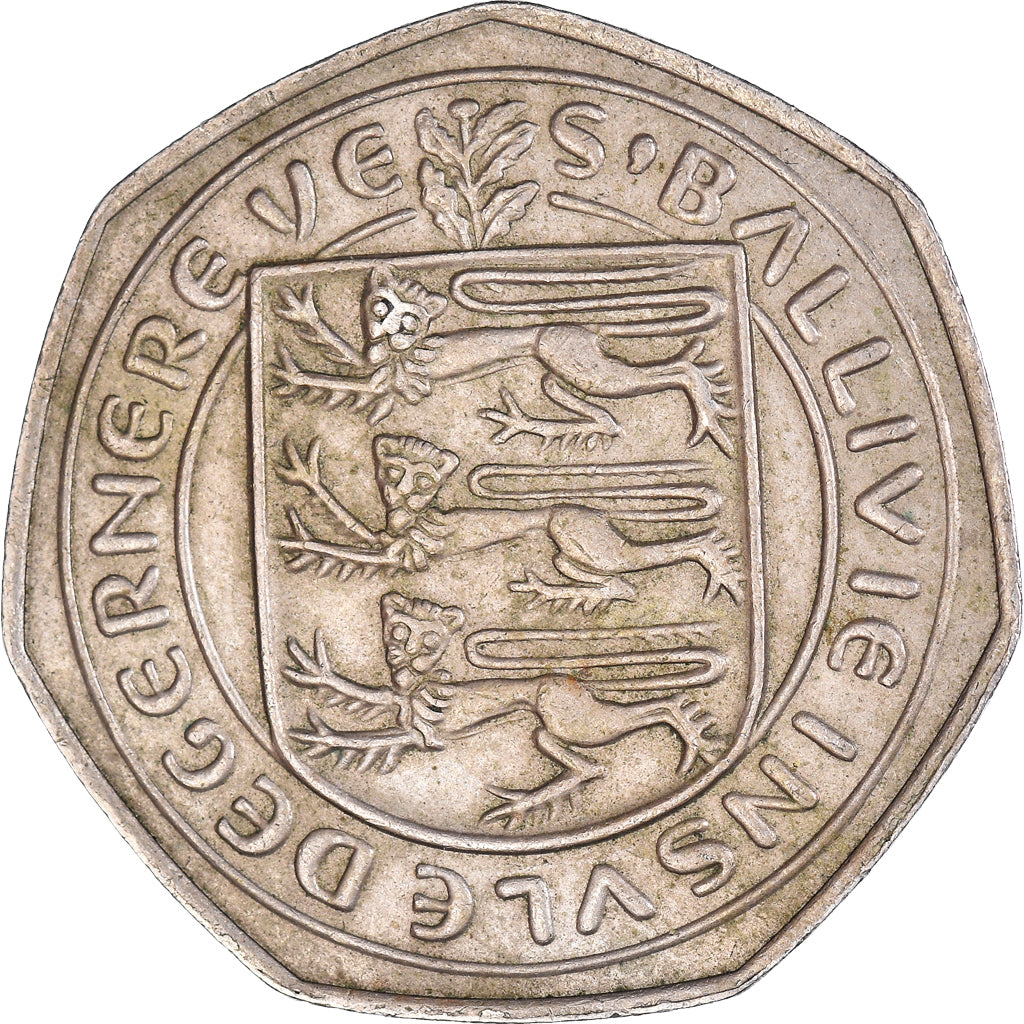 Monnaie, Guernesey, 50 New Pence, 1969