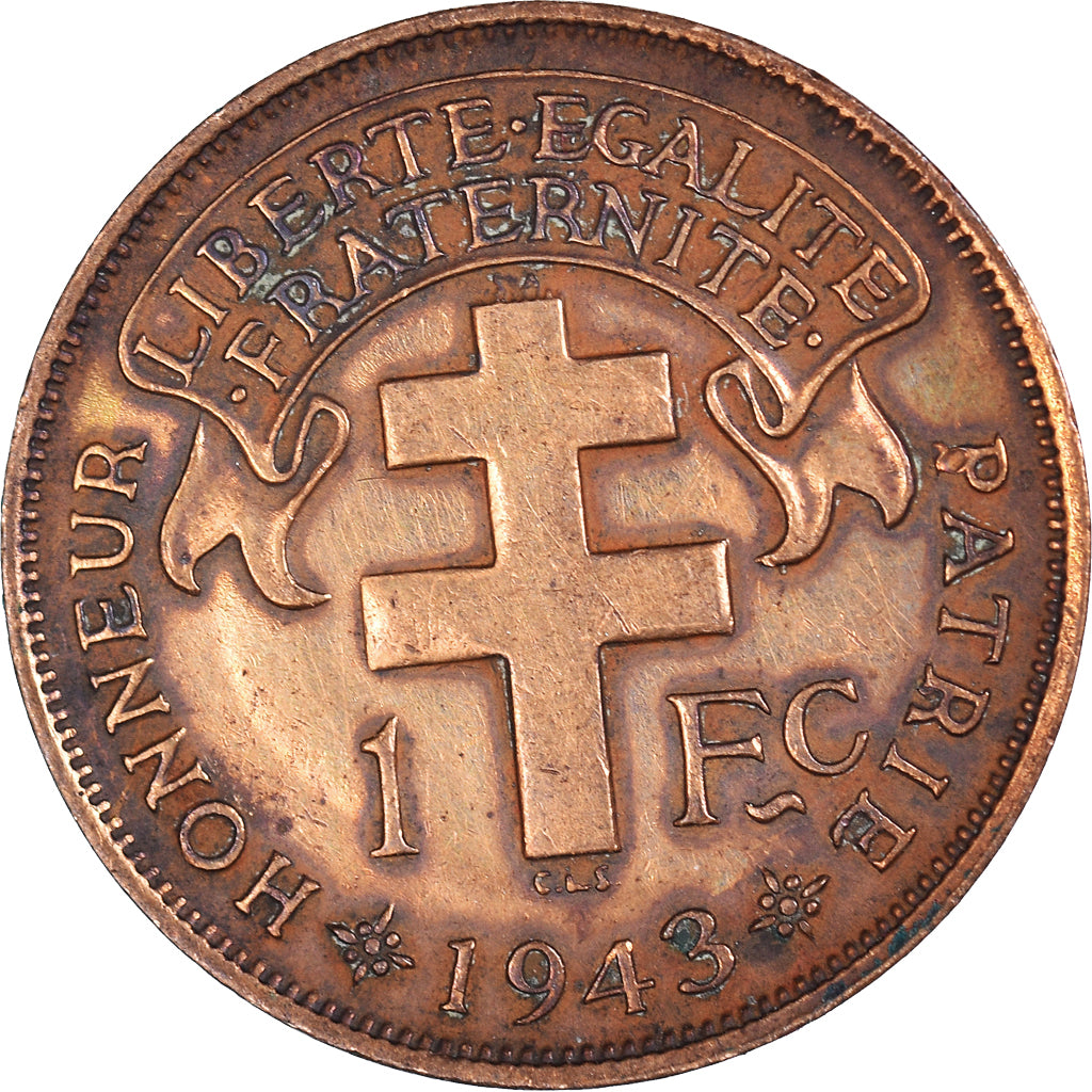 Münze, Französisch-Äquatorialafrika, Franc, 1943