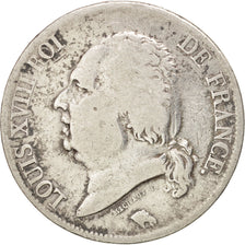 FRANCE, Louis XVIII, 5 Francs, 1823, La Rochelle, KM #711.5, F(12-15), Silver,..