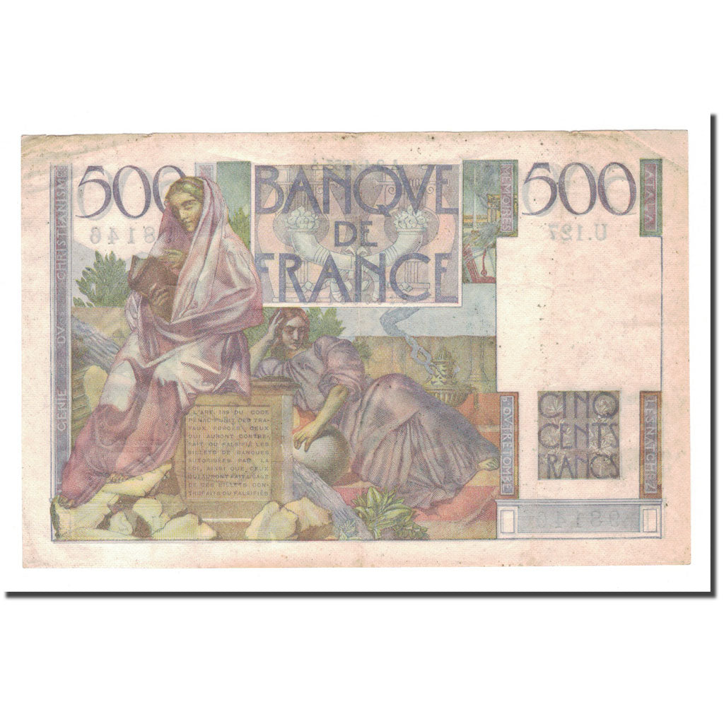 France, 500 Francs, 1953, 1953-01-02, TB+, Fayette:34.11, KM:129c