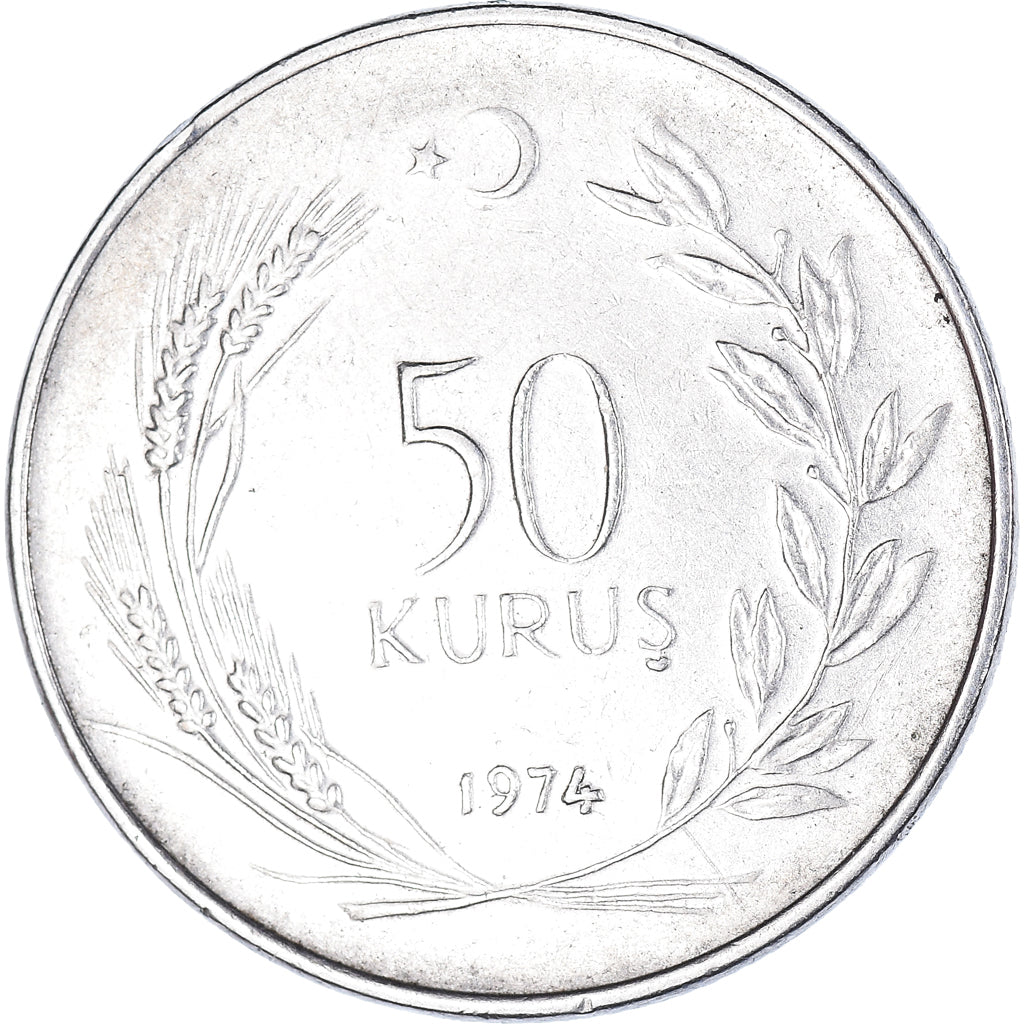 Coin, Turkey, 50 Kurus, 1974