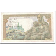 França, 1000 Francs, 1942, 1942-06-11, VF(30-35), Fayette:40.2, KM:102
