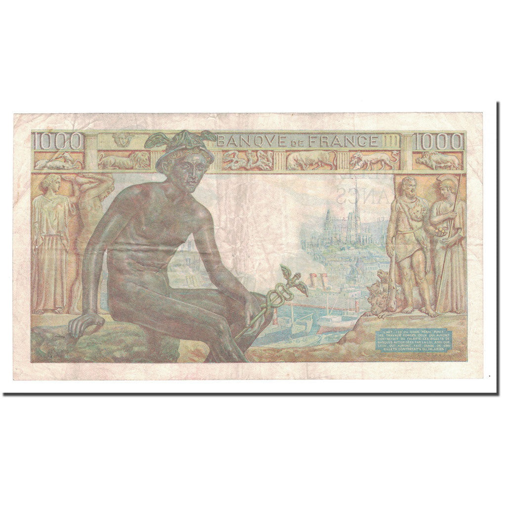 Francia, 1000 Francs, 1942, 1942-06-11, MB+, Fayette:40.2, KM:102
