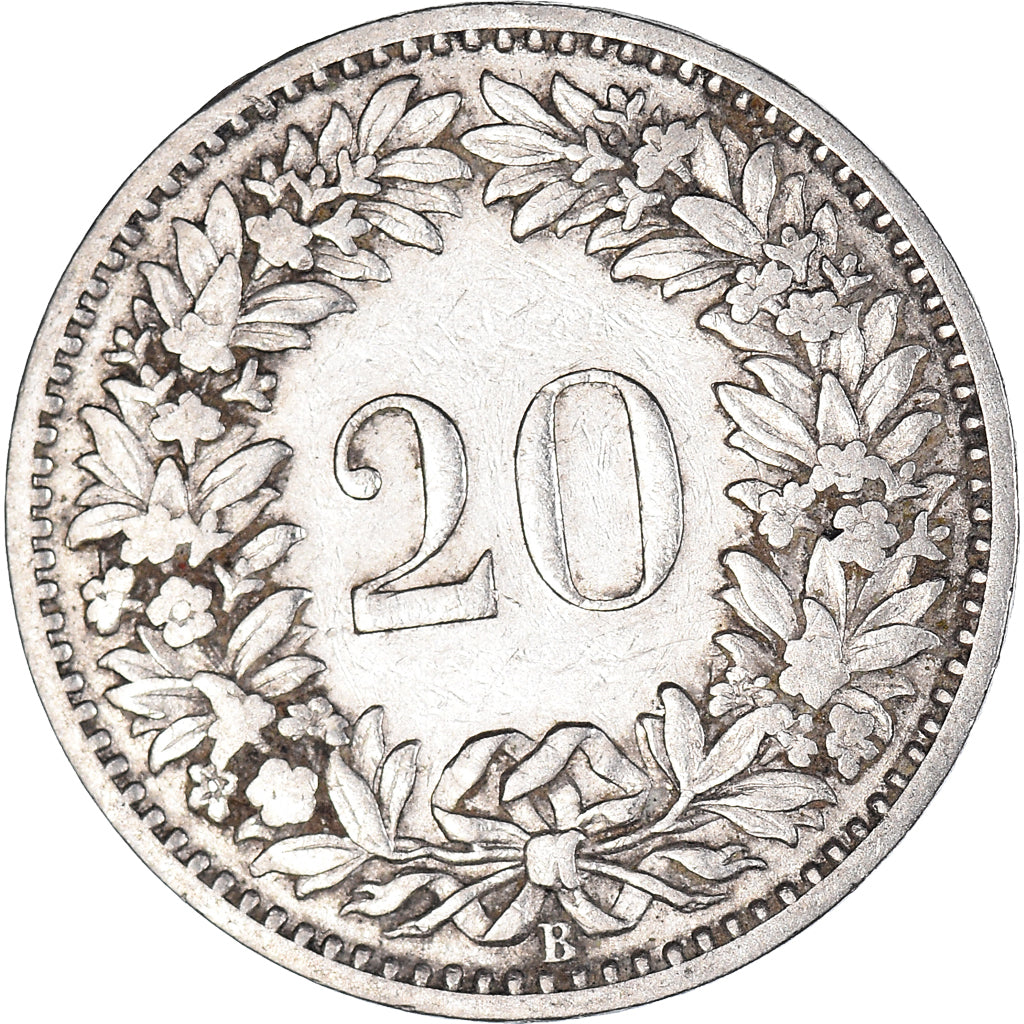 Moeda, Suíça, 20 Rappen, 1897