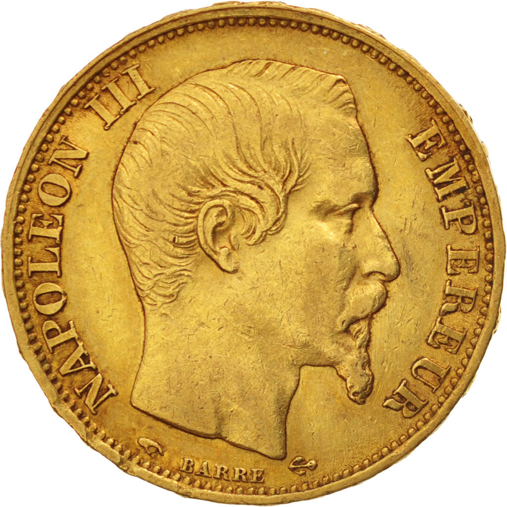 Second Empire, 20 Francs Or Napoléon III tête nue 1860 Paris, KM 781.1