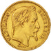 FRANCE, Napoléon III, 20 Francs, 1866, Strasbourg, KM #801.2, EF(40-45), Gold, G
