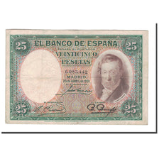 Nota, Espanha, 25 Pesetas, 1931, 1931-04-25, KM:81, VF(30-35)