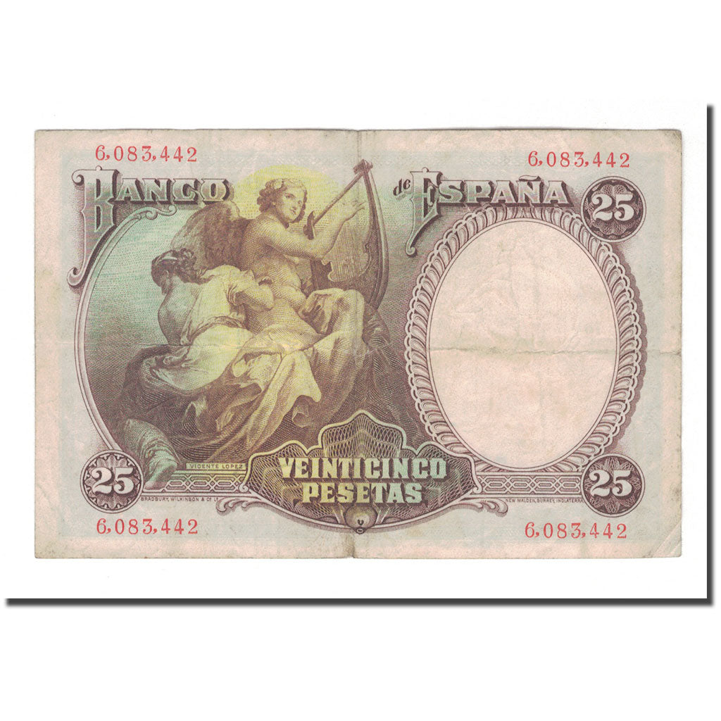 Banknote, Spain, 25 Pesetas, 1931, 1931-04-25, KM:81, VF(30-35)