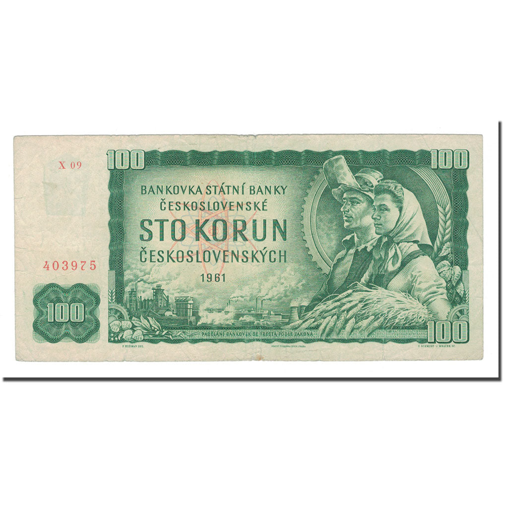 Banknote, Czechoslovakia, 100 Korun, 1961, KM:91b, VF(30-35)