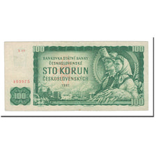 Biljet, Tsjecho-Slowakije, 100 Korun, 1961, KM:91b, TB+