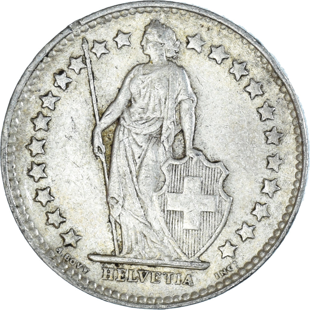 Moneda, Suiza, 1/2 Franc, 1945