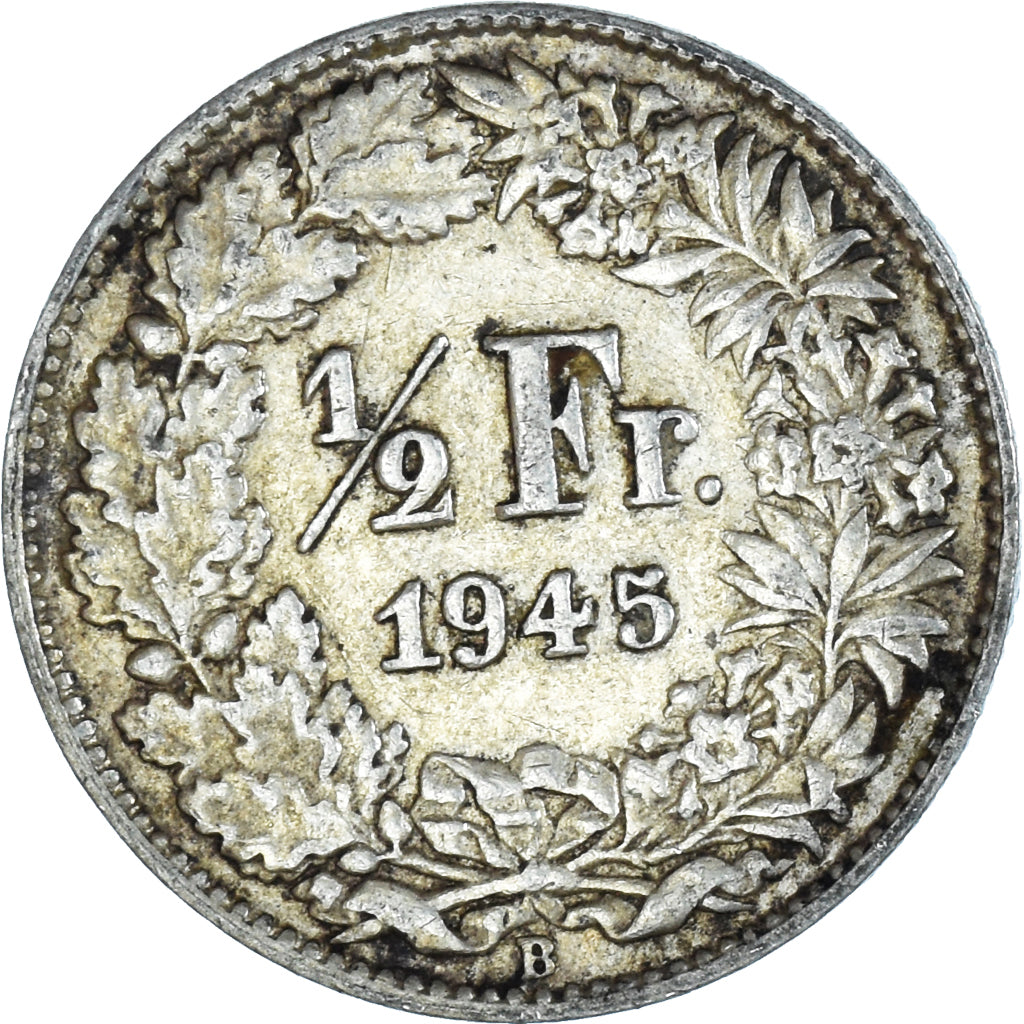 Moneda, Suiza, 1/2 Franc, 1945