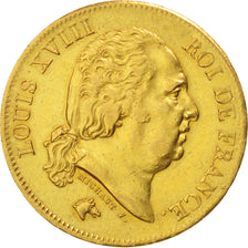 Louis XVIII, 40 Francs Or 1818 Lille, KM 713.6
