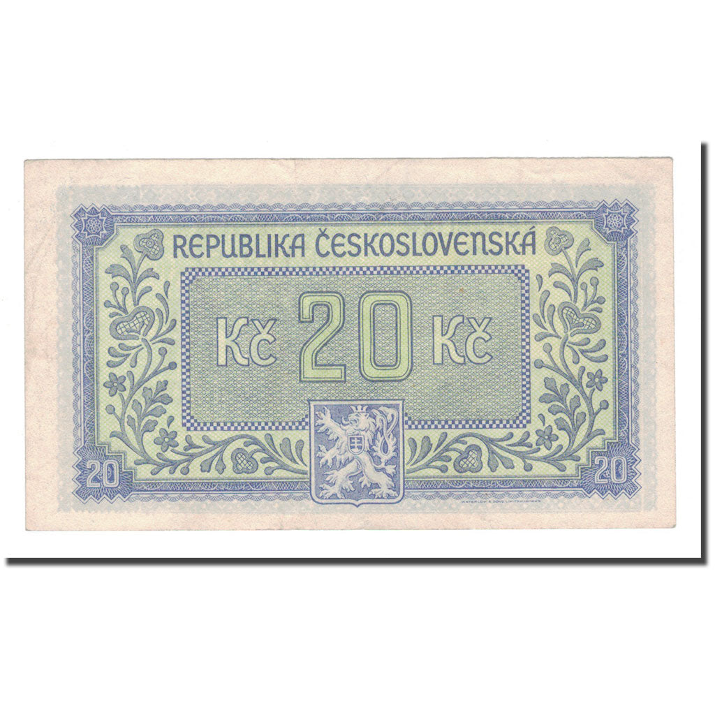 Banknote, Czechoslovakia, 20 Korun, undated 1945, KM:61a, AU(50-53)