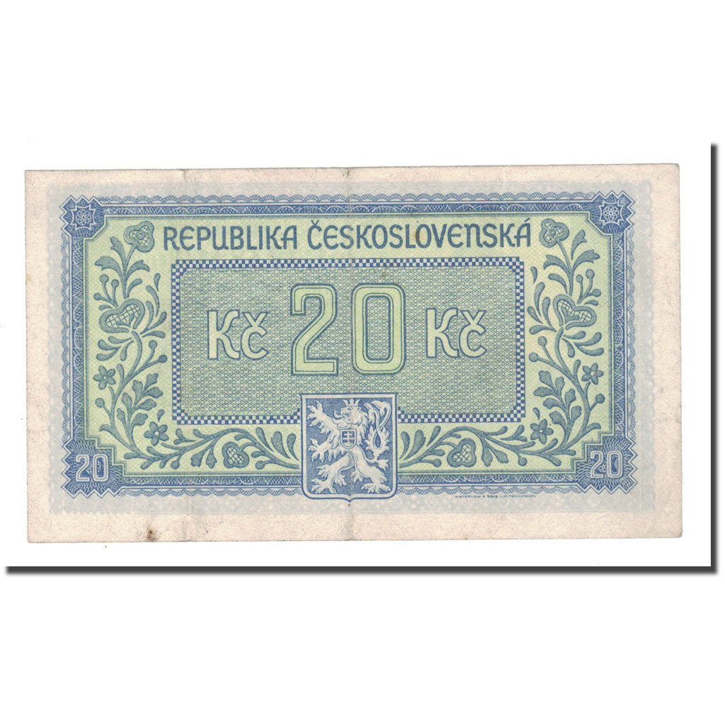Banknote, Czechoslovakia, 20 Korun, undated 1945, KM:61a, AU(50-53)