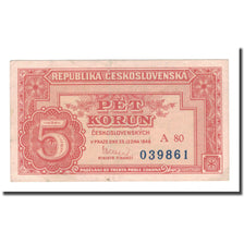 Banknote, Czechoslovakia, 5 Korun, 1949, 1949-01-25, KM:68a, AU(50-53)