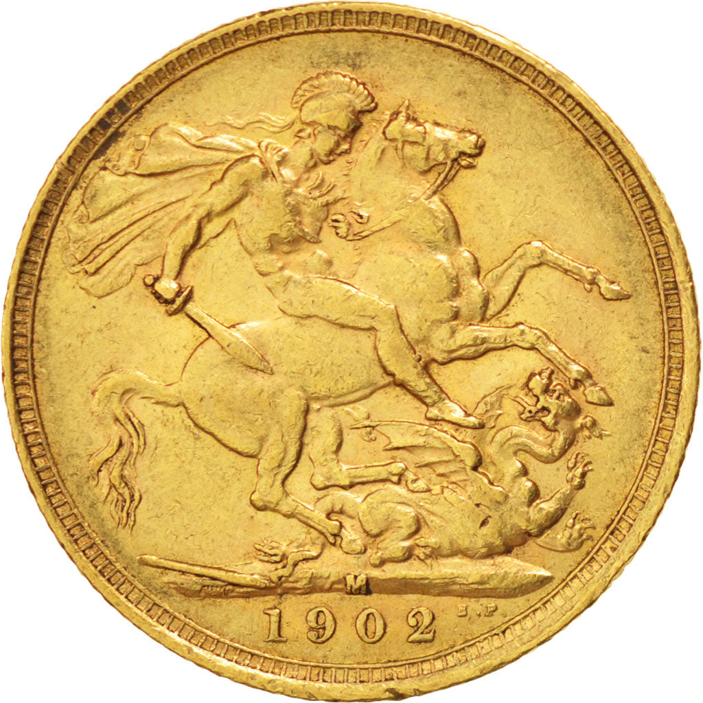 Australia, 1 Sovereign, 1902, Melbourne, KM #15, EF(40-45), Gold, 21, 7.99