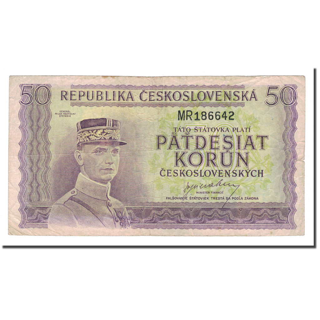 Banknote, Czechoslovakia, 50 Korun, 1945, KM:62a, VF(20-25)