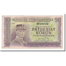 Banknote, Czechoslovakia, 50 Korun, 1945, KM:62a, VF(20-25)
