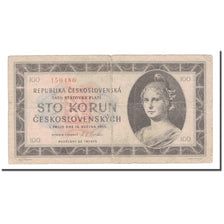 Banknote, Czechoslovakia, 100 Korun, 1945, 1945-05-16, KM:67a, VG(8-10)