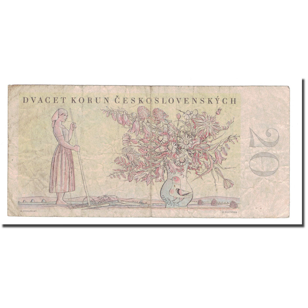 Banknote, Czechoslovakia, 20 Korun, 1949, KM:70a, VG(8-10)