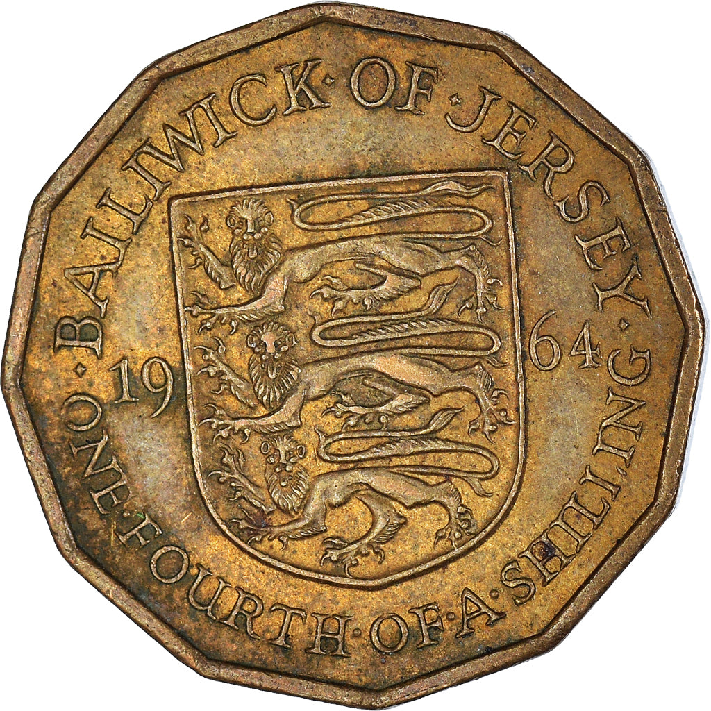 Moneta, Jersey, 1/4 Shilling, 3 Pence, 1964