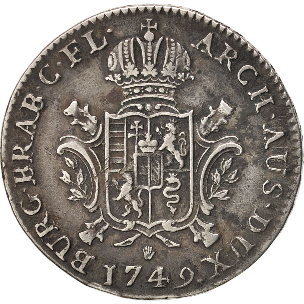 AUSTRIAN NETHERLANDS, 1/2 Ducaton, 1749, Anvers, KM #7, EF(40-45), Silver, 16.30