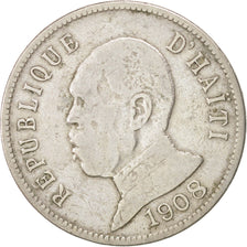 HAITI, 50 Centimes, 1908, KM #56, VF(20-25), Copper-Nickel, 29, 4.62