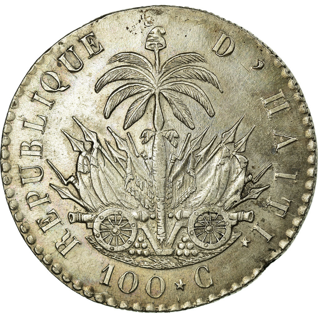 Coin, Haiti, 100 Centimes, 1829, MS(60-62), Silver, KM:A23