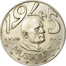 Italie, Médaille, Mussolini, Politics, Society, War, 1945, SUP+, Nickel