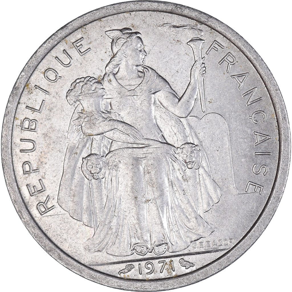 Moneda, Nueva Caledonia, 2 Francs, 1971