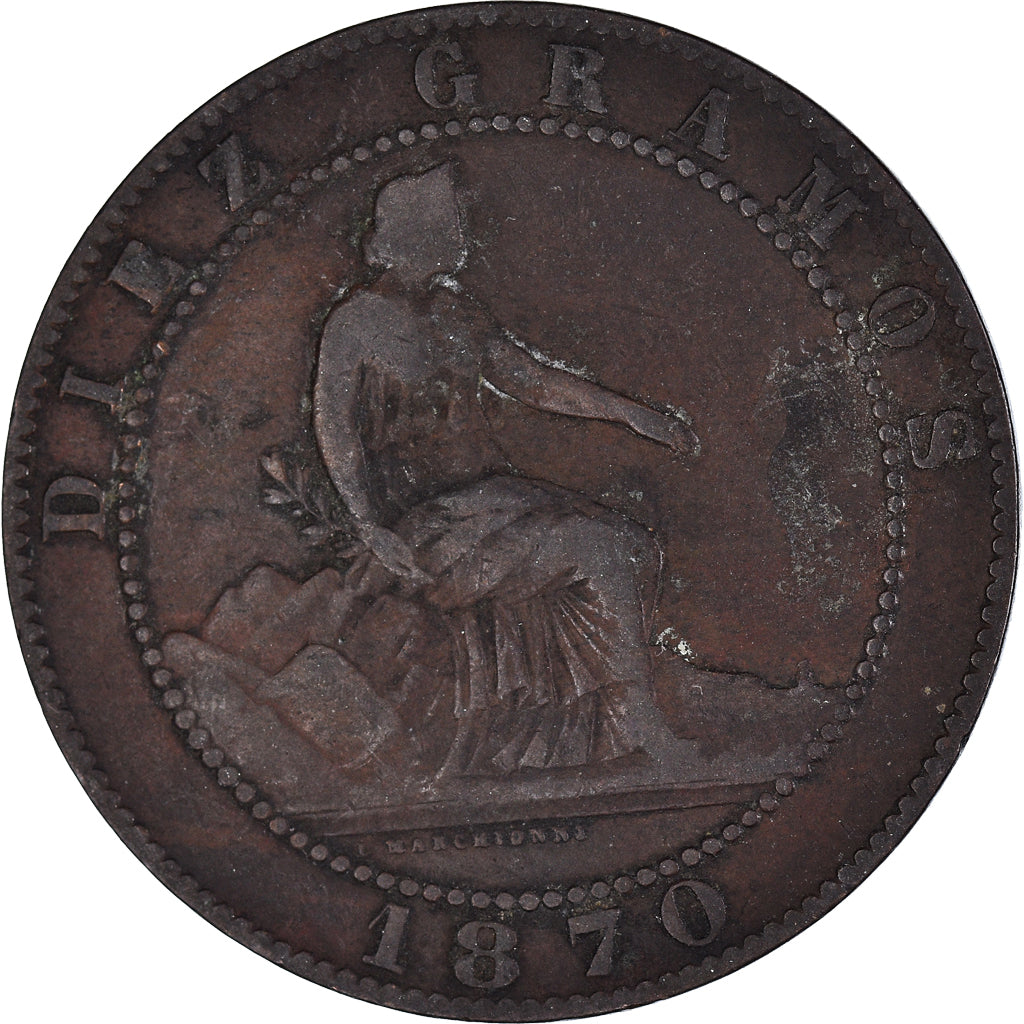 Munten, Frankrijk, 10 Centimes, 1870