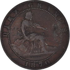 Munten, Frankrijk, 10 Centimes, 1870