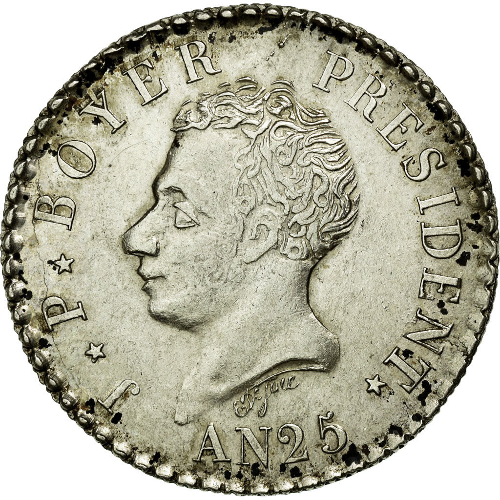 Coin, Haiti, 50 Centimes, 1828, EF(40-45), Silver, KM:20