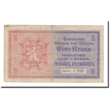 Banknote, Bohemia and Moravia, 1 Koruna, Undated (1940), KM:3a, VG(8-10)