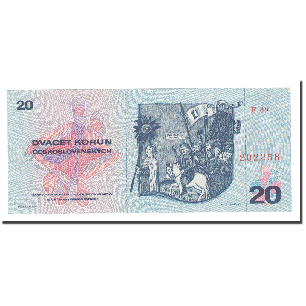 Banknote, Czechoslovakia, 20 Korun, 1970, KM:92, UNC(65-70)