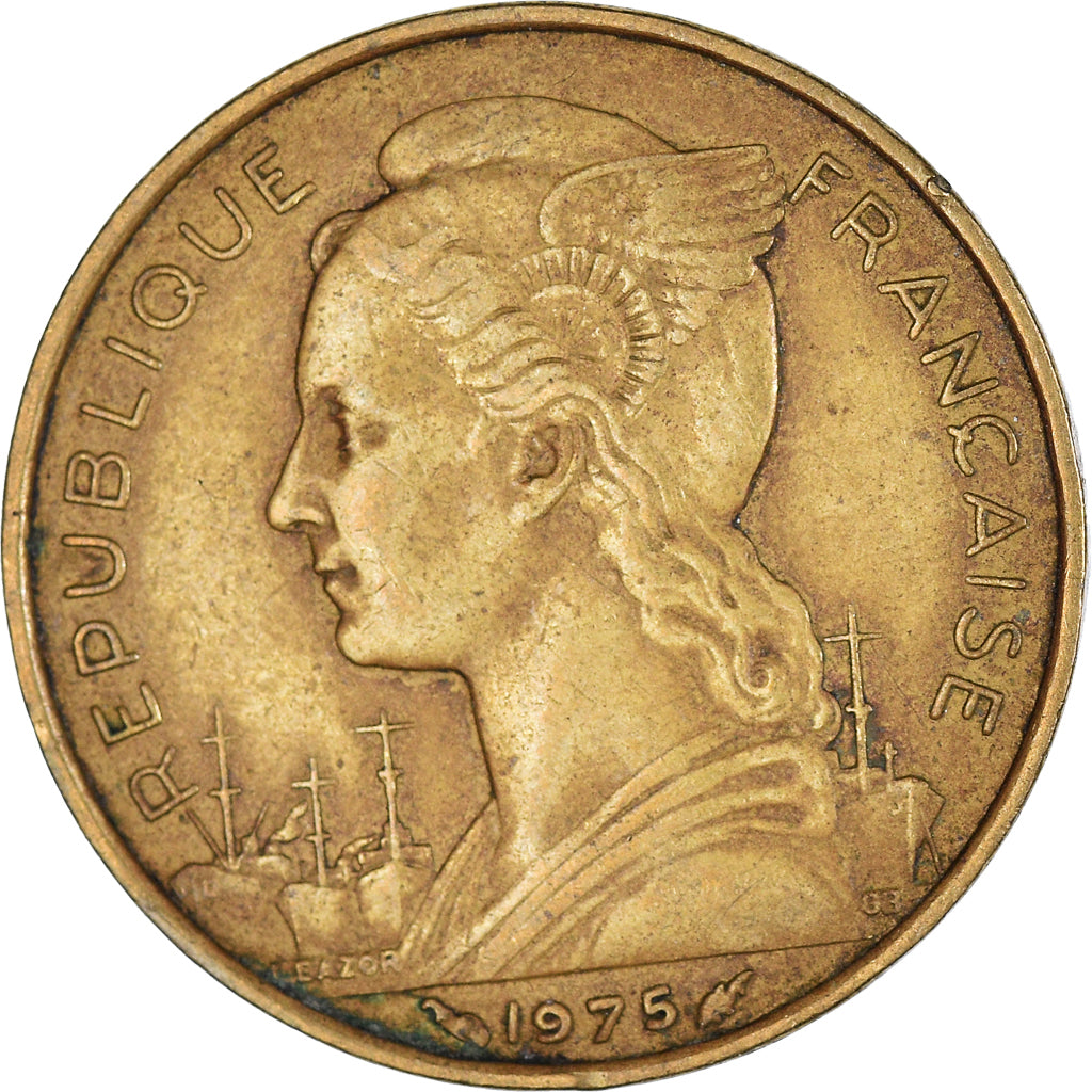 Moneda, TERRITORIO FRANCÉS DE LOS AFARS E ISSAS, 20 Francs, 1975