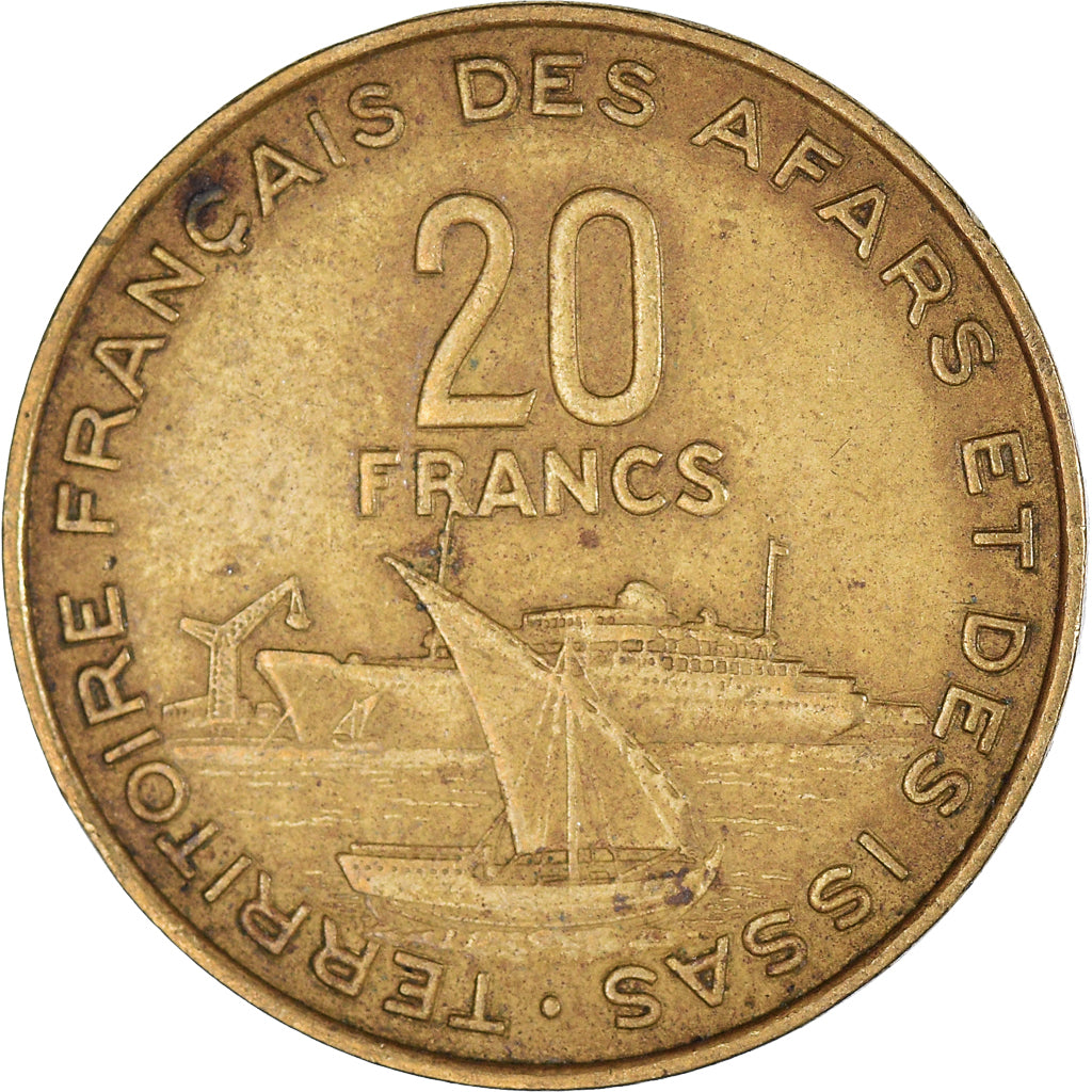 Moneda, TERRITORIO FRANCÉS DE LOS AFARS E ISSAS, 20 Francs, 1975