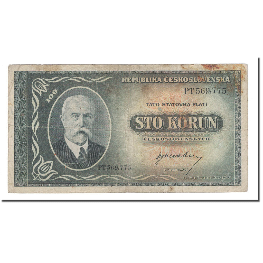 Banknote, Czechoslovakia, 100 Korun, 1945, KM:63a, VG(8-10)