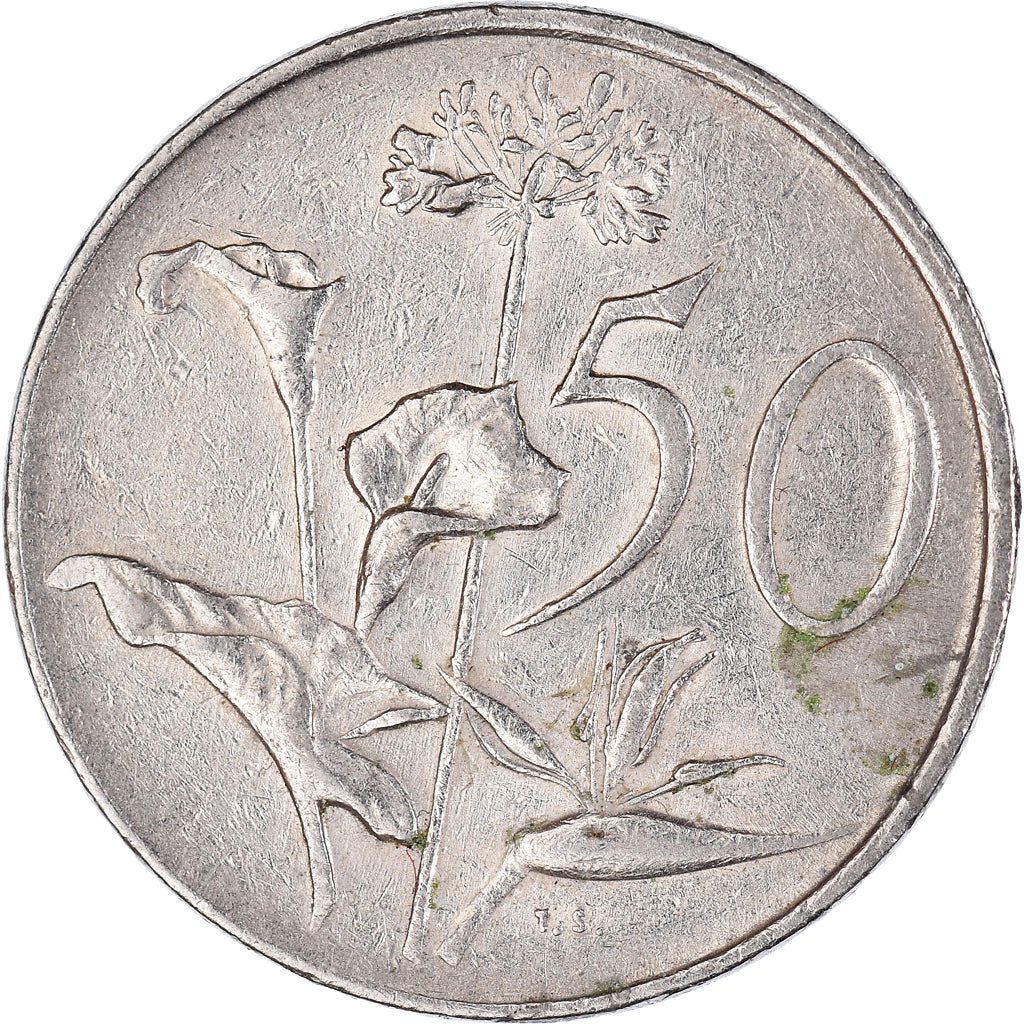 Moeda, África do Sul, 50 Cents, 1987