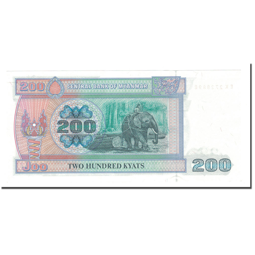 Billet, Myanmar, 200 Kyats, KM:75b, NEUF